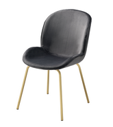 Chuchip Gray Velvet & Gold Side Chair  Half Price Furniture