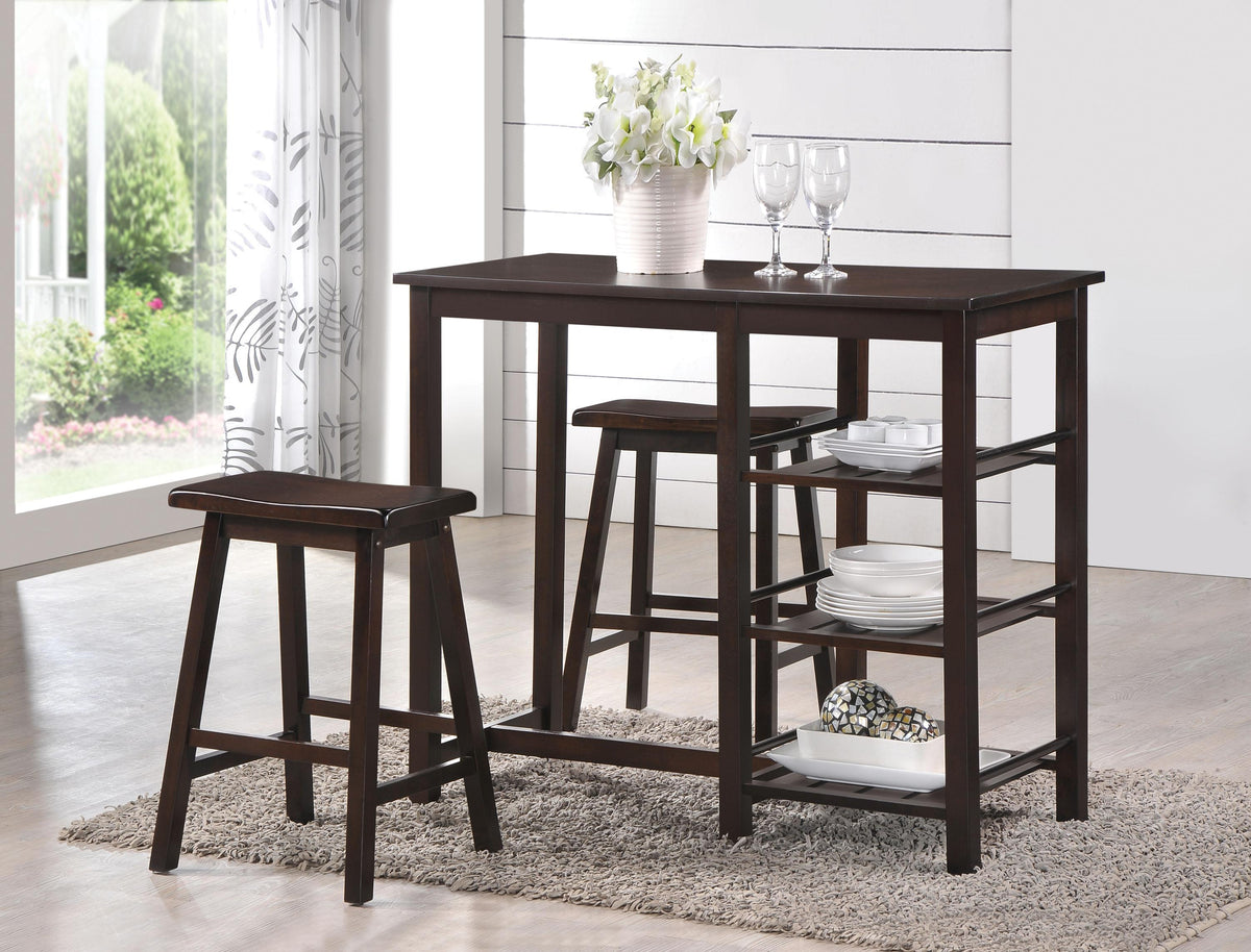 Nyssa Walnut Counter Height Set (3Pc Pk)  Half Price Furniture