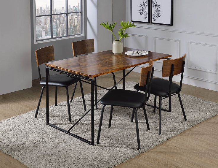 Jurgen Oak & Black Dining Table Half Price Furniture