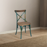 Zaire Antique Turquoise & Antique Oak Side Chair (1Pc) Half Price Furniture