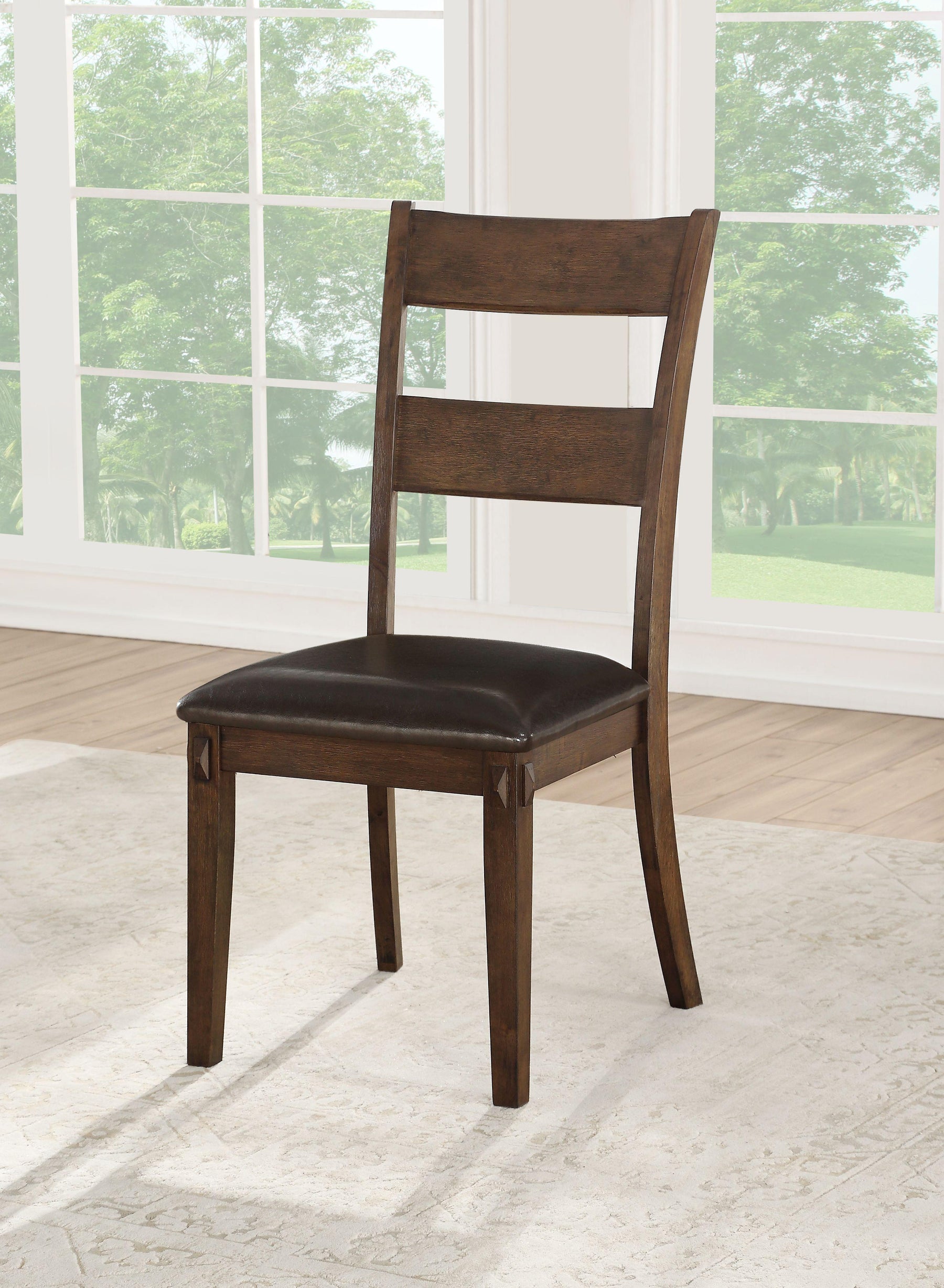 Nabirye PU & Dark Oak Side Chair Half Price Furniture