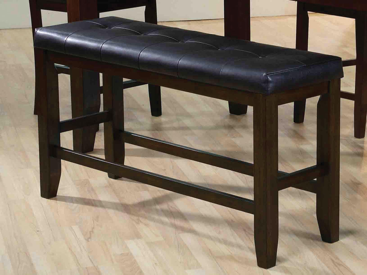 Urbana Black PU & Espresso Counter Height Bench Half Price Furniture