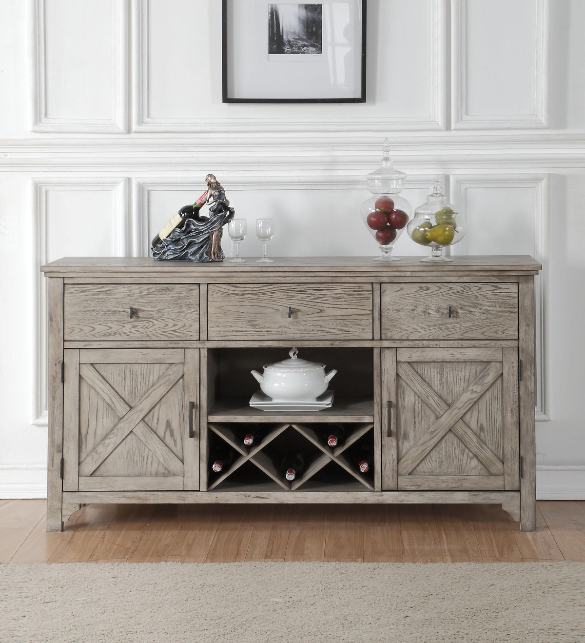 Rocky Gray Oak Server  Half Price Furniture