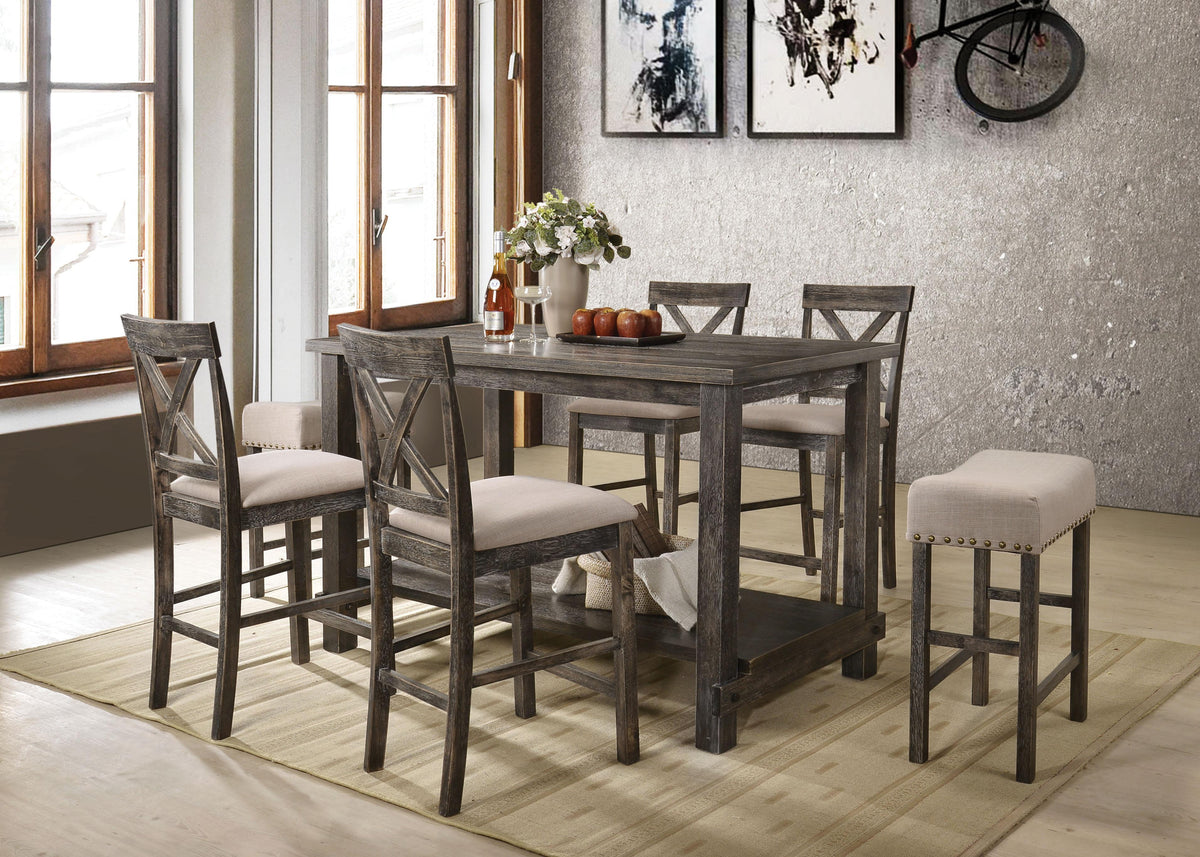 Martha II Weathered Gray Counter Height Table Half Price Furniture