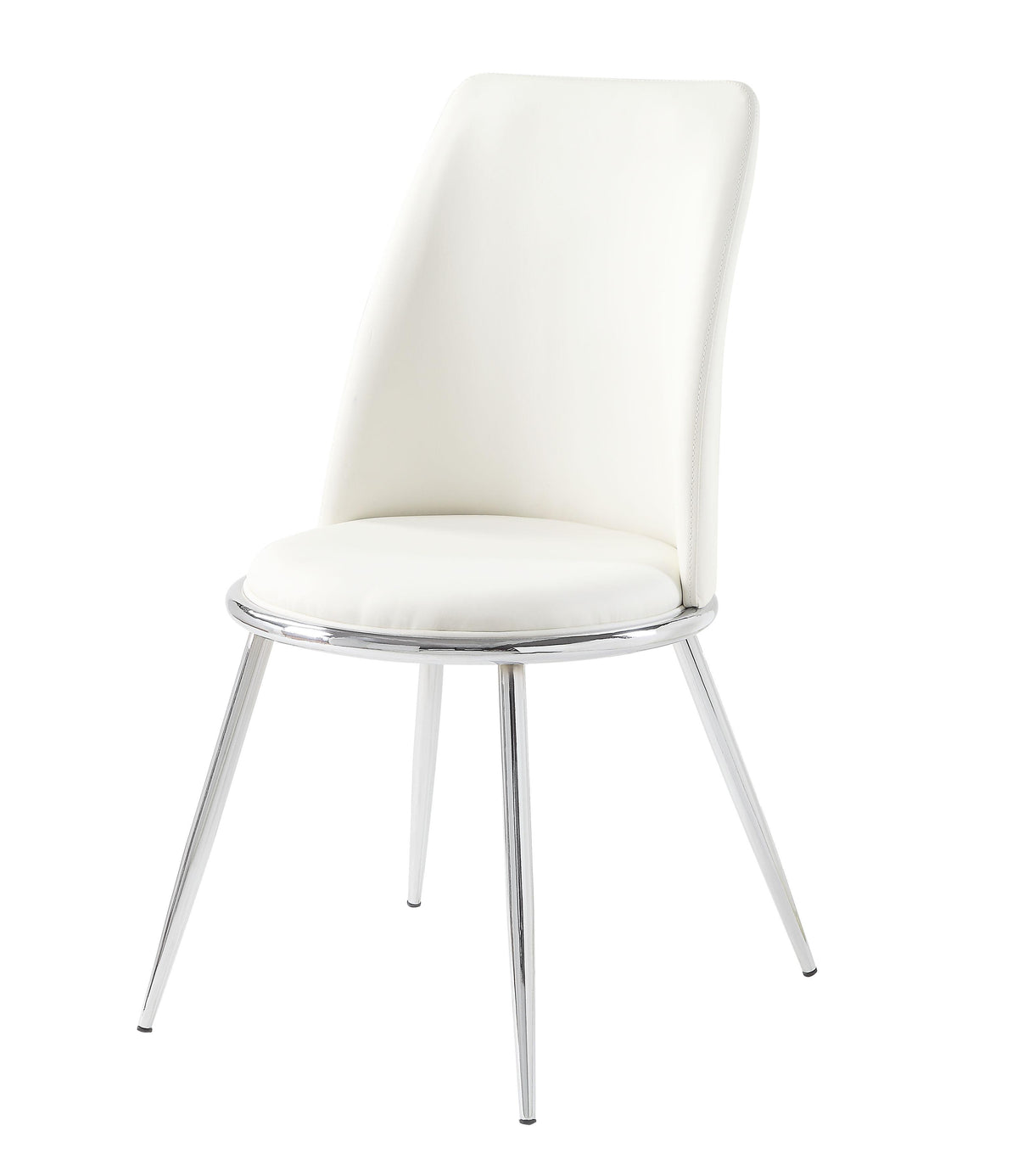 Weizor White PU & Chrome Side Chair Half Price Furniture