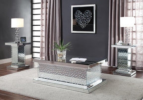 Nysa Mirrored & Faux Crystals Coffee Table - Half Price Furniture