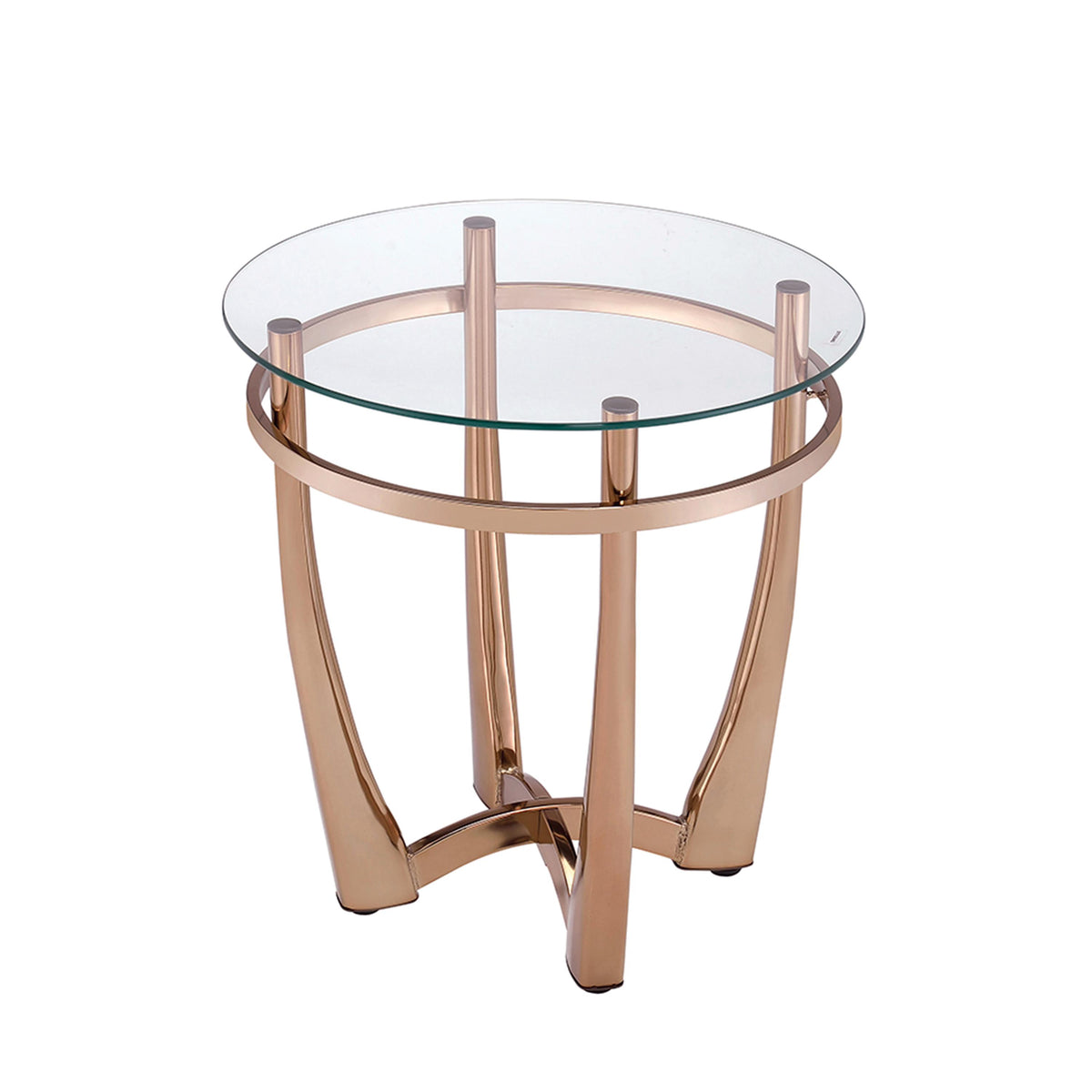 Orlando II Champagne & Clear Glass End Table  Half Price Furniture