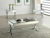 Yuri Mirrored Top & Chrome Coffee Table Half Price Furniture