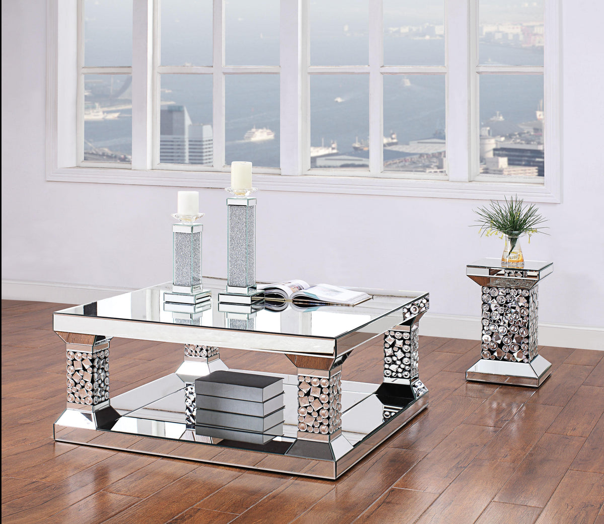 Kachina Mirrored & Faux Gems Coffee Table  Half Price Furniture