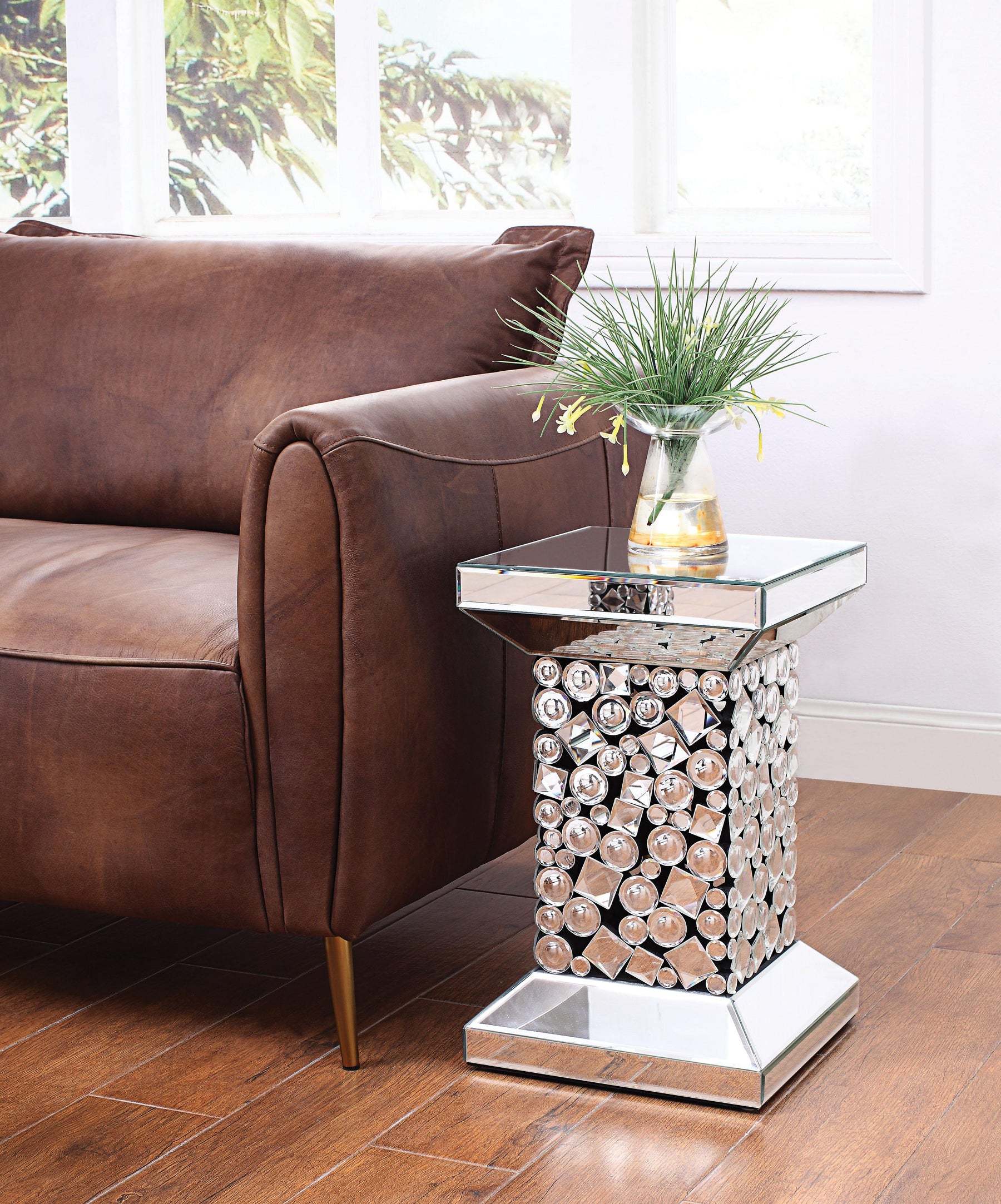 Kachina Mirrored & Faux Gems End Table Half Price Furniture