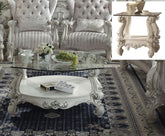 Versailles Bone White & Clear Glass Coffee Table Half Price Furniture