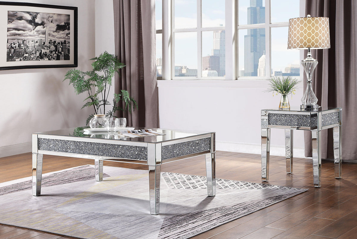 Noralie Mirrored & Faux Diamonds Coffee Table  Half Price Furniture