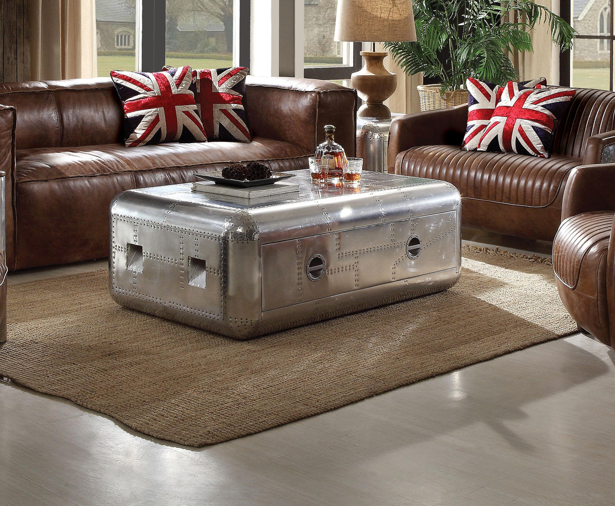 Brancaster Aluminum Coffee Table Half Price Furniture