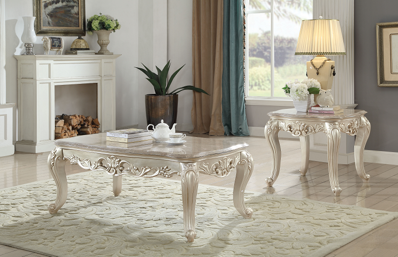 Gorsedd Marble & Antique White Coffee Table  Half Price Furniture