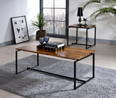 Jurgen Oak & Black 3Pc Pack Coffee/End Set Half Price Furniture