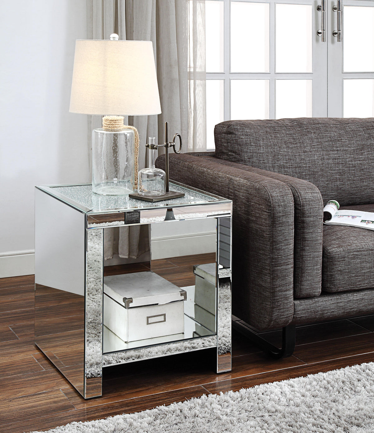 Malish Mirrored End Table  Half Price Furniture