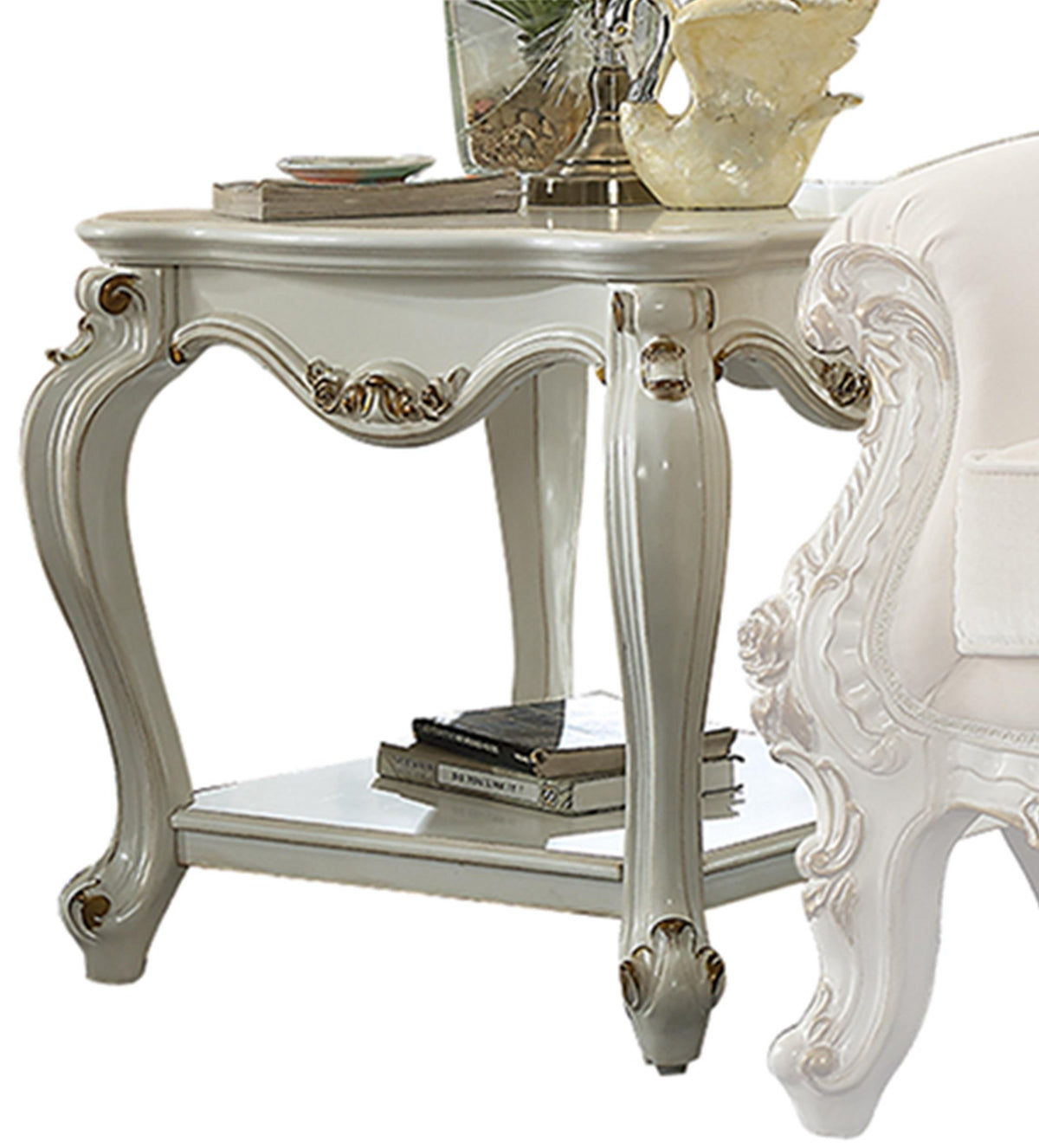 Picardy Antique Pearl End Table  Half Price Furniture