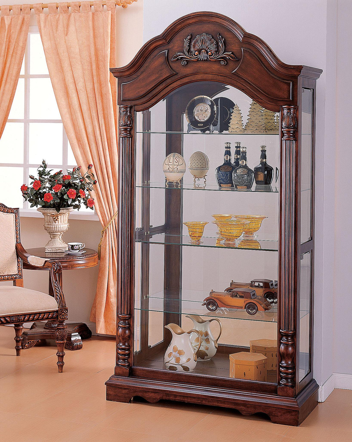 Denton Cherry Curio Cabinet  Half Price Furniture