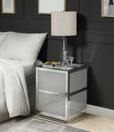 Lavina Mirrored & Faux Diamonds End Table Half Price Furniture