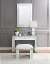 Nysa Mirrored & Faux Crystals Vanity Desk Half Price Furniture