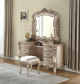 Gorsedd Antique White Vanity Desk & Mirror  Half Price Furniture