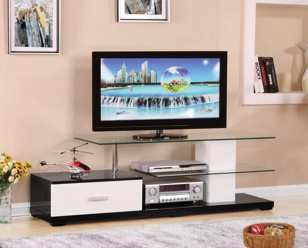 Ivana White & Black TV Stand  Half Price Furniture