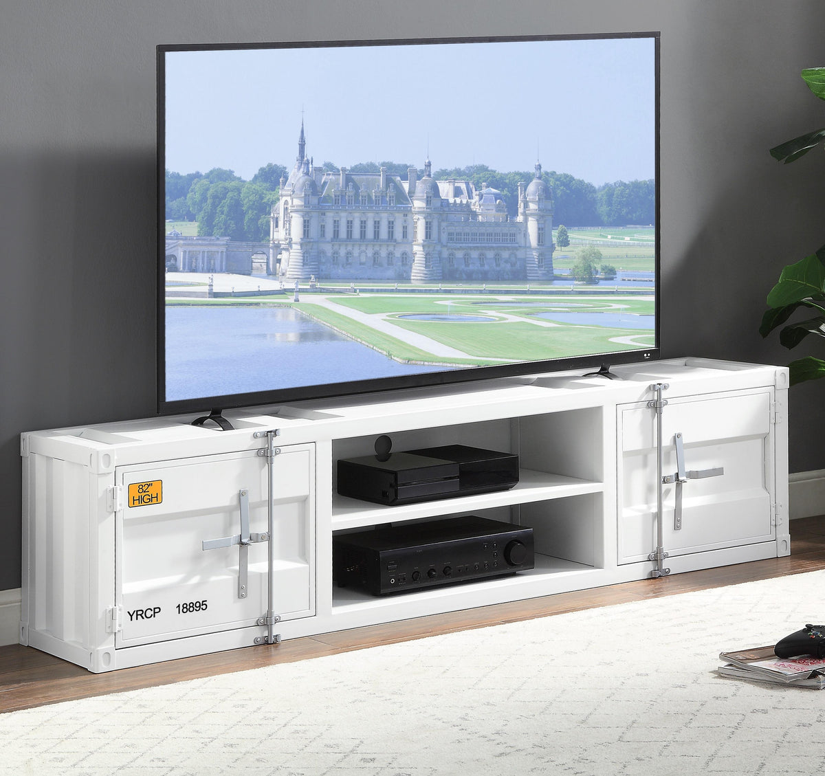 Cargo White TV Stand Half Price Furniture