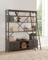 Actaki Sandy Gray Bookshelf & Ladder Half Price Furniture