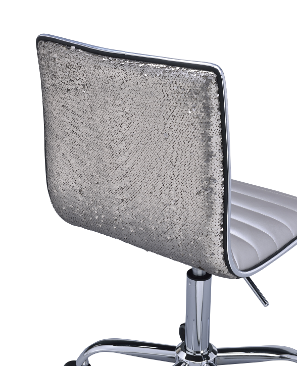 Alessio Silver PU & Chrome Office Chair  Half Price Furniture