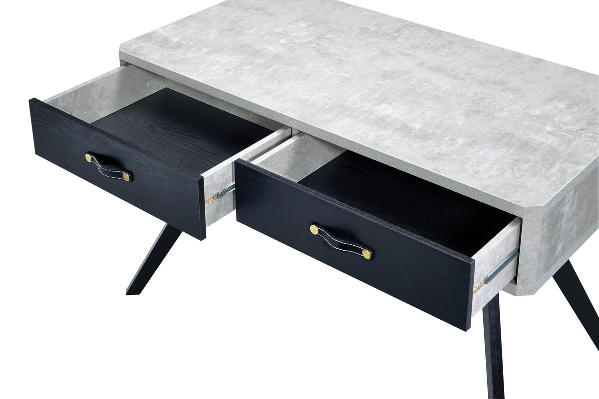 Magna Faux Concrete & Black Desk  Half Price Furniture