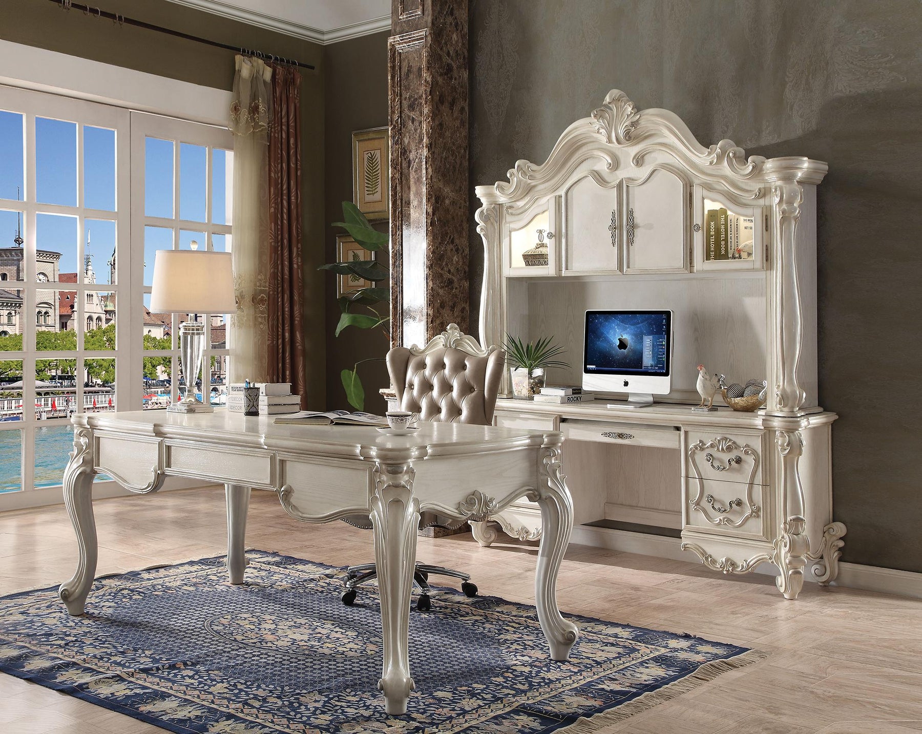 Versailles Bone White Desk Half Price Furniture