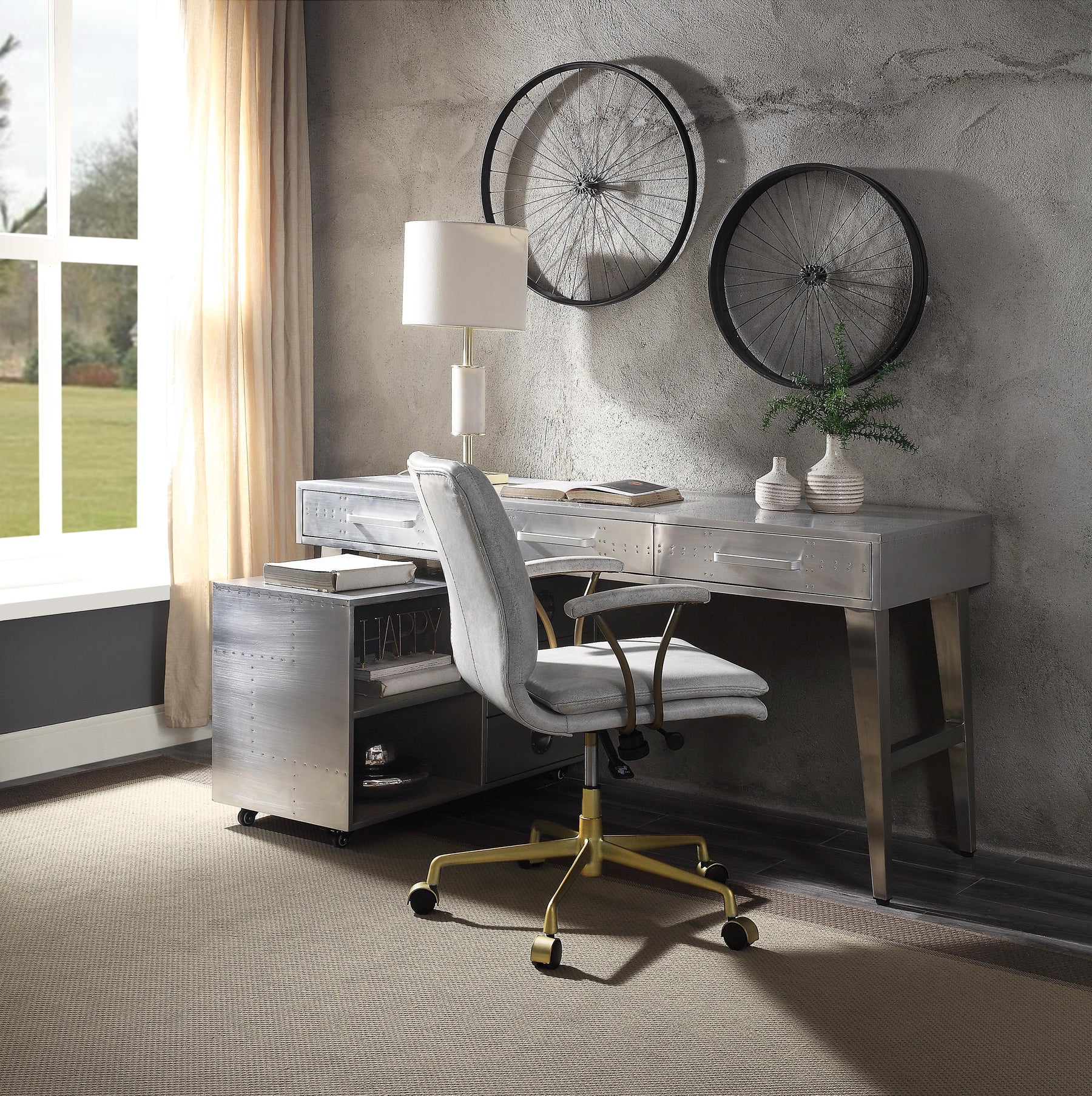 Brancaster Aluminum Desk Half Price Furniture