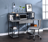 Amiel Faux Concrete & Black Desk Half Price Furniture