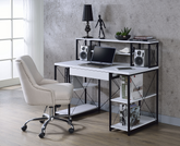 Amiel White & Black Desk Half Price Furniture