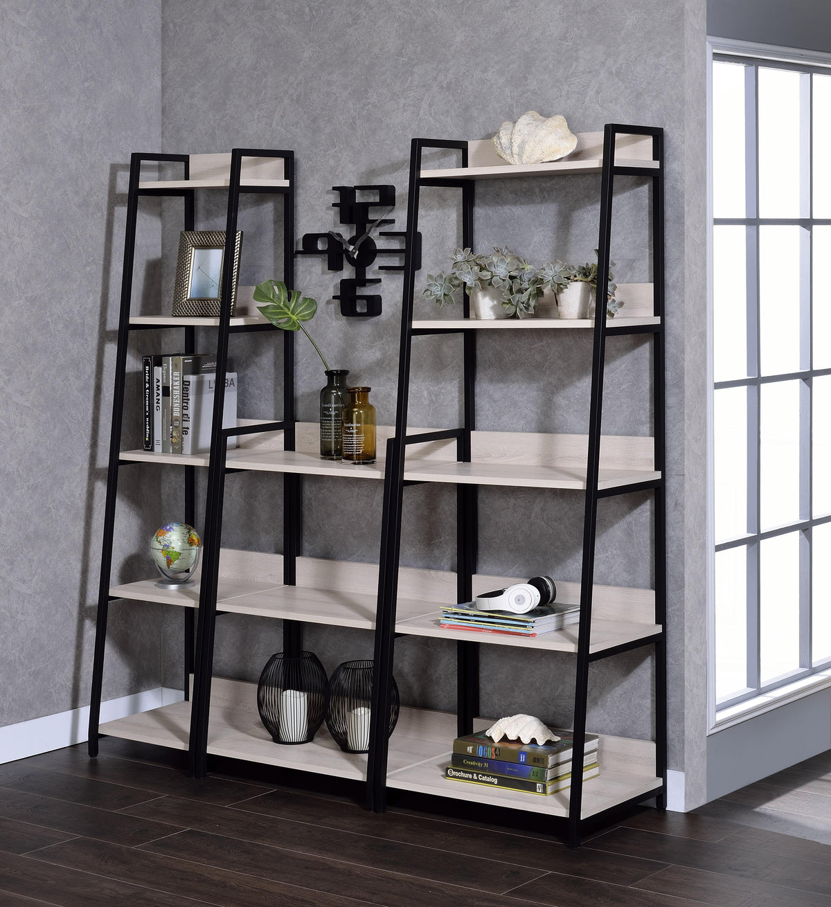 Wendral Natural & Black Bookshelf (3-Tier)  Half Price Furniture