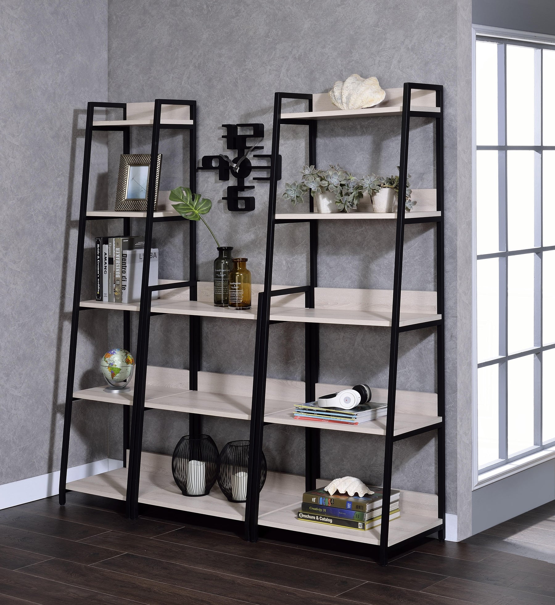 Wendral Natural & Black Bookshelf (3-Tier) Half Price Furniture