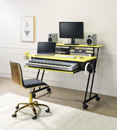 Suitor Yellow & Black Computer Desk Half Price Furniture