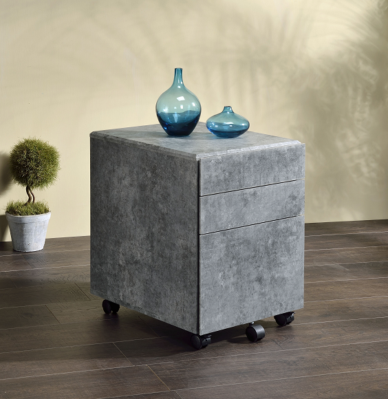 Jurgen Faux Concrete & Silver File Cabinet  Half Price Furniture