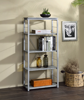 Jurgen Faux Concrete & Silver Bookshelf  Half Price Furniture