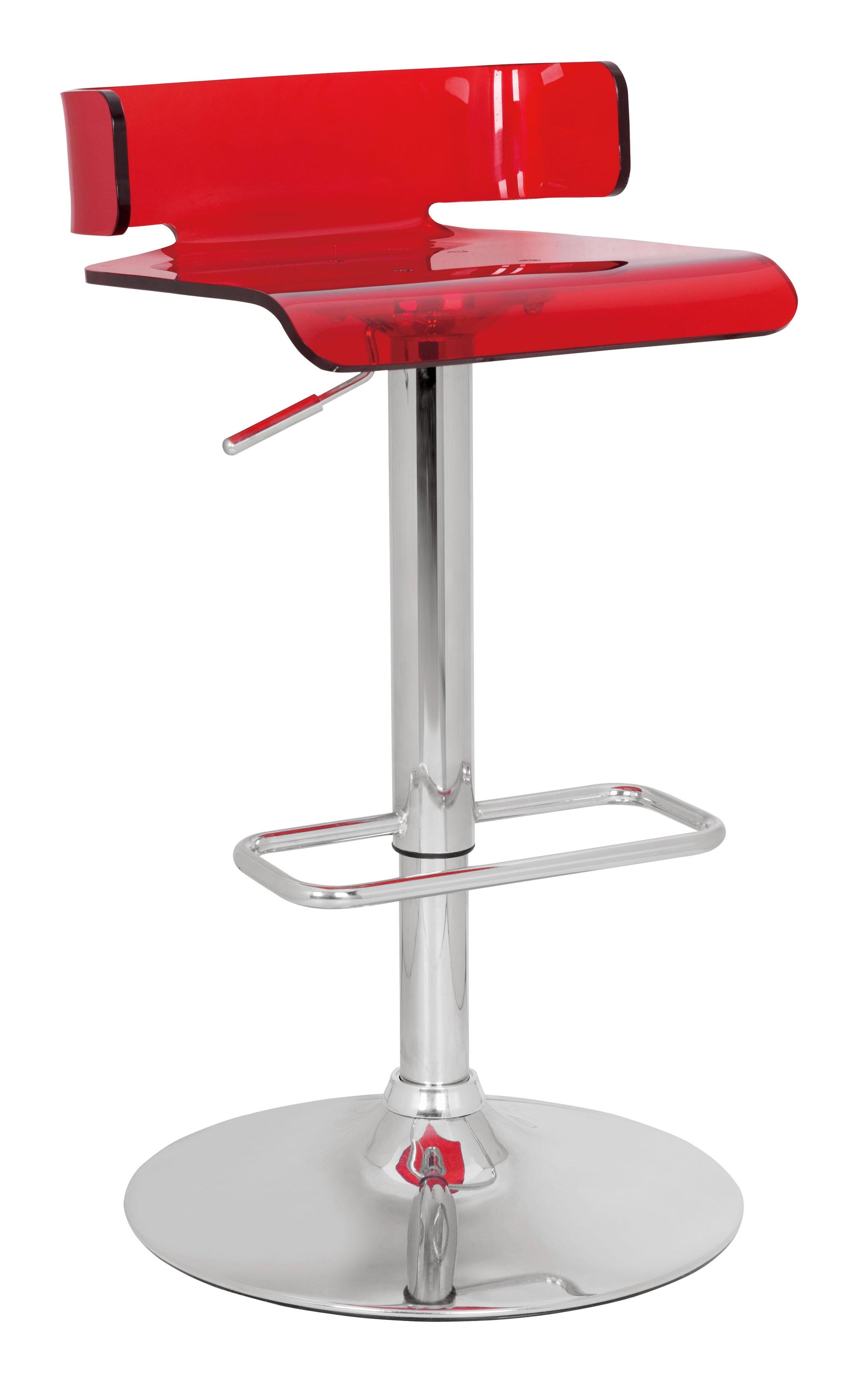 Rania Red & Chrome Adjustable Stool (1Pc)  Half Price Furniture