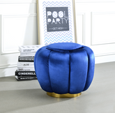 Heiress Sapphire Blue Velvet Ottoman Half Price Furniture