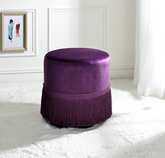 Clivia Eggplant Velvet Ottoman Half Price Furniture