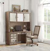 Orianne Antique Gold Computer Desk & Hutch Half Price Furniture