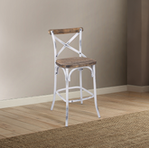 Zaire Antique White & Antique Oak Bar Chair (1Pc) Half Price Furniture