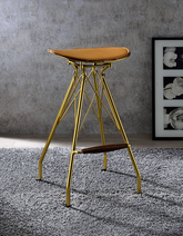 Dragea Whiskey PU & Gold Bar Stool Half Price Furniture