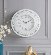 Nysa Mirrored & Faux Crystals Wall Clock Half Price Furniture