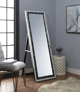 Noor Mirrored & Faux GemStones Accent Mirror (Floor) Half Price Furniture