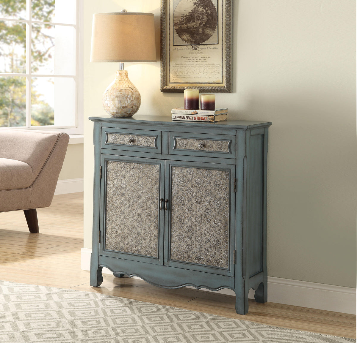 Winchell Antique Blue Console Table  Half Price Furniture