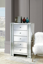 Nysa Mirrored & Faux Crystals Chest  Half Price Furniture