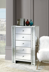 Nysa Mirrored & Faux Crystals Chest Half Price Furniture